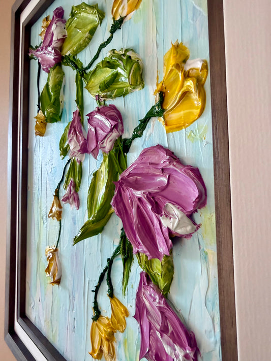 Pink & Yellow Cascading flowers