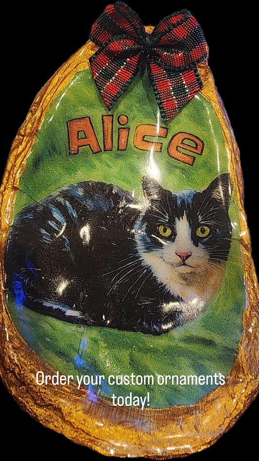 Personalized Oyster Shell Pet Ornaments