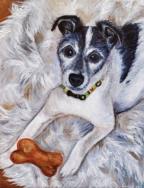 Commissioned Dog Portrait of a Jack Russell Terrier - Bogey
