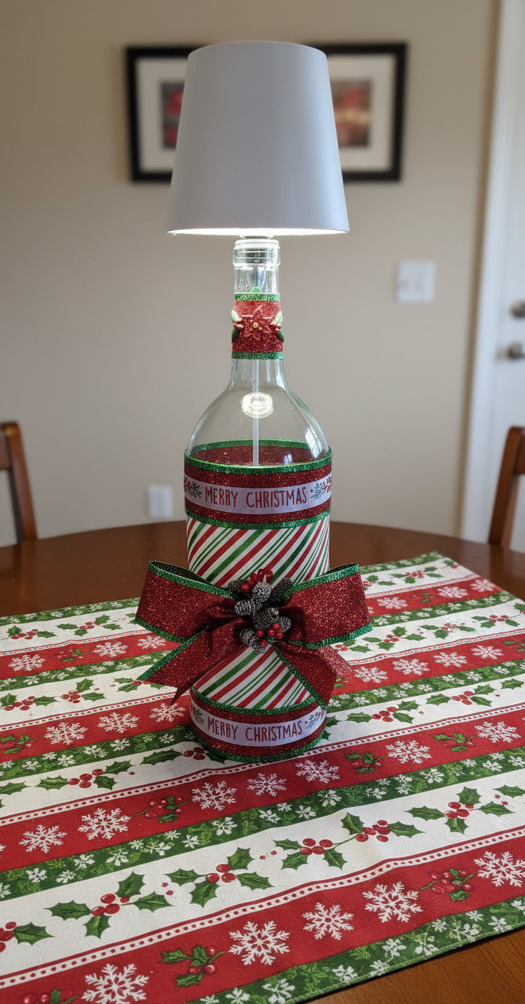Merry Christmas Bottle Lamp