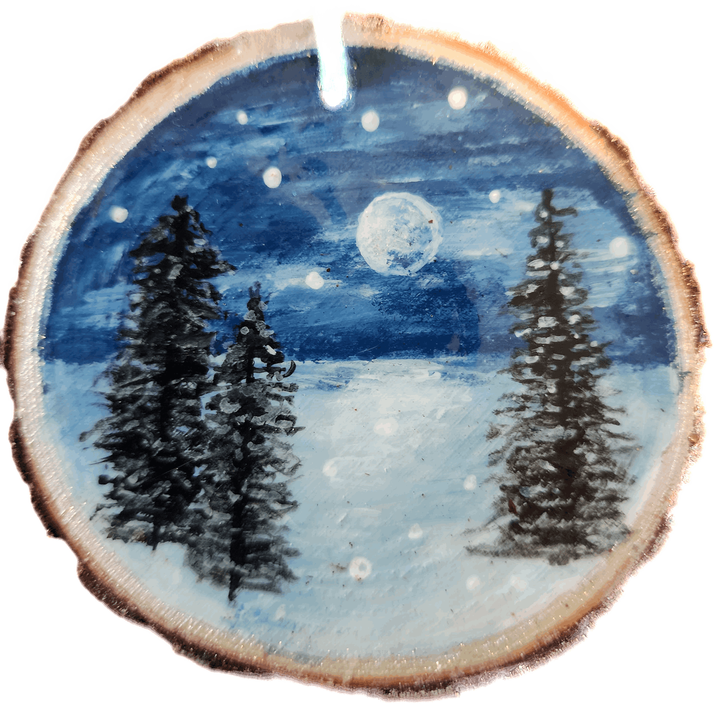 Hand Painted Wood Slice Ornaments