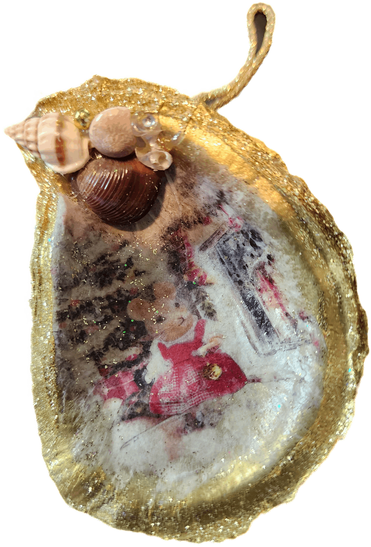 Christmas Mouse Gold Ornament