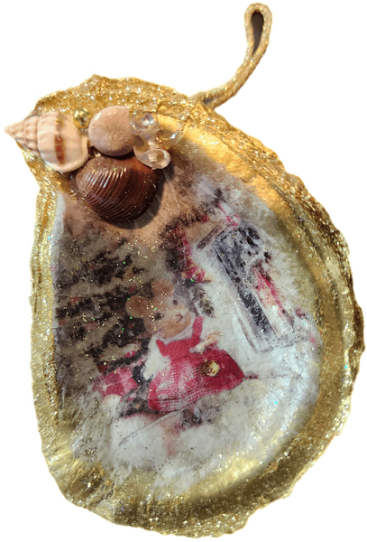 Christmas Mouse Gold Ornament