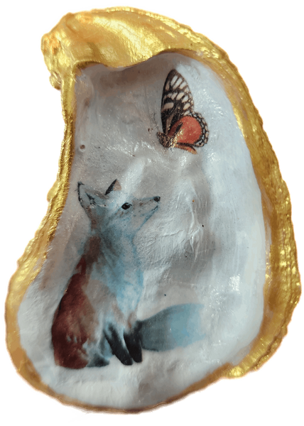 Fox with Butterfly Trinket Dish