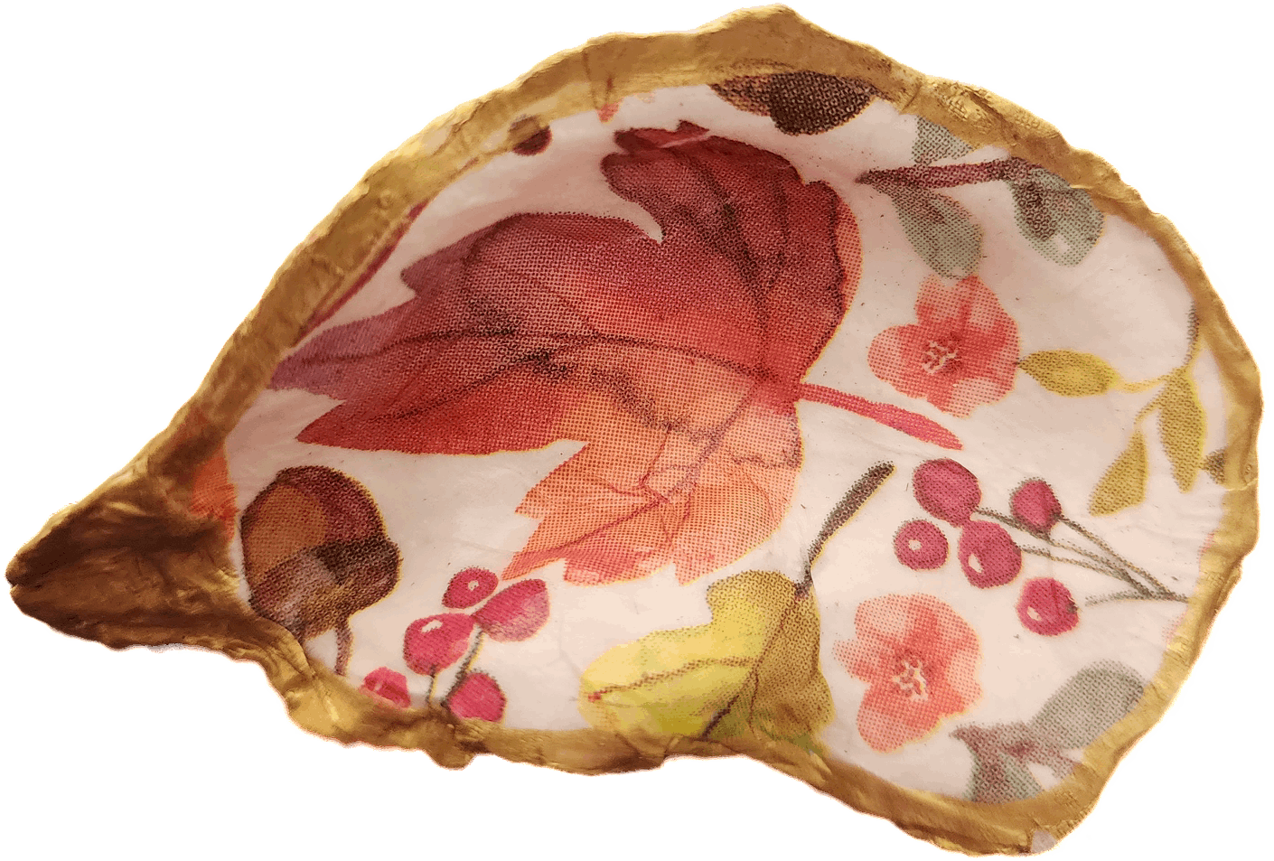 Fall Foliage Oyster Shell Trinket Dish