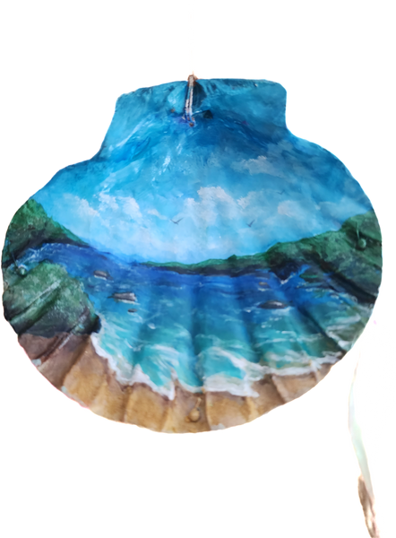 Hand painted Ocean scene Wind Chime - SOLD