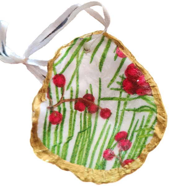 Mistletoe Oyster Shell Ornament 🐚 ✨️