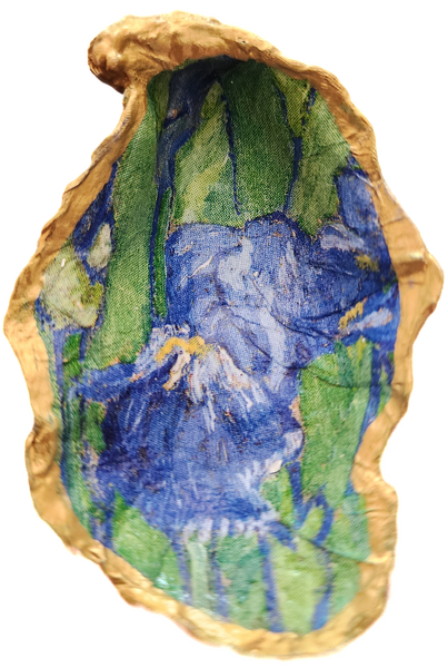 Van Gogh Iris Oyster Shell Trinket Dish