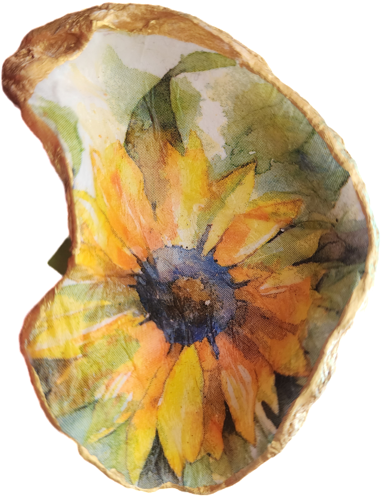 Sunflower Oyster Shell Trinket Dish - SOLD