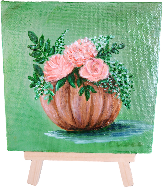 Mini Painting Pumpkin Floral