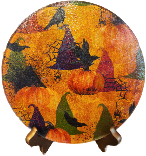 Witch Hat Halloween Pattern cutting board