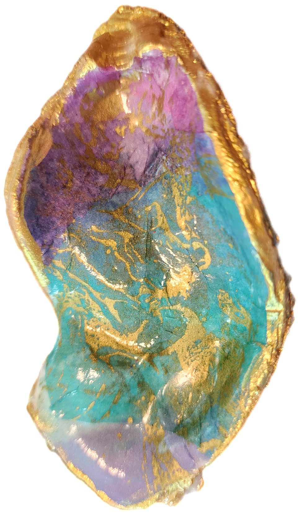 Purple, Green & Gold Oyster Trinket Dish