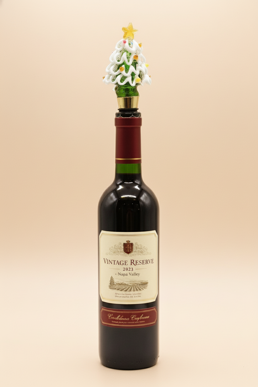 Colorful Christmas Tree Glass Wine Bottle Stopper