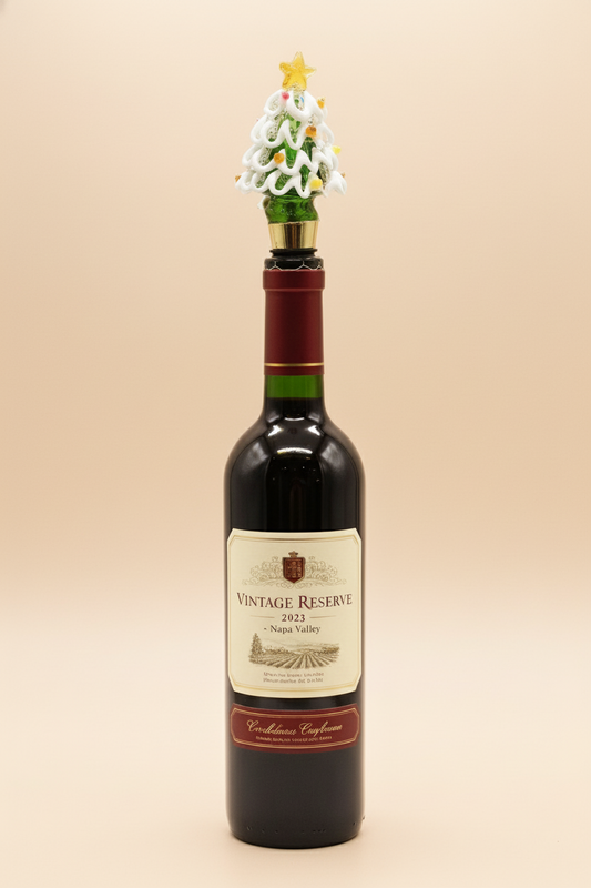 Colorful Christmas Tree Glass Wine Bottle Stopper