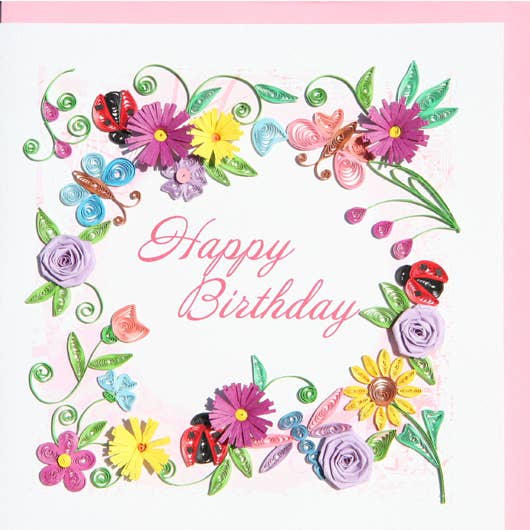 Birthday Pink flower & Dragonfly - Out of Stock