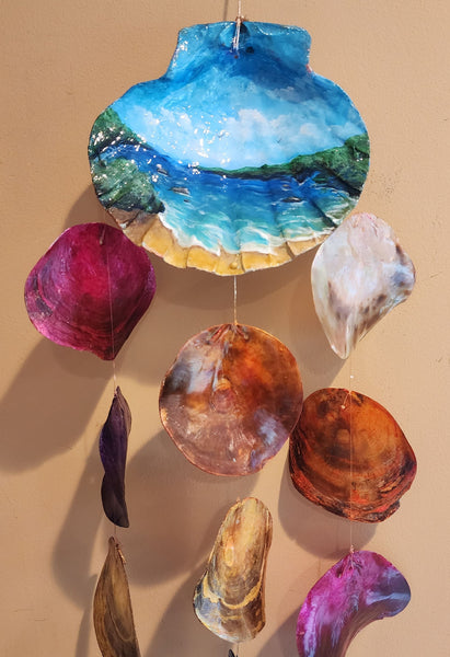 Hand painted Ocean scene Wind Chime - SOLD