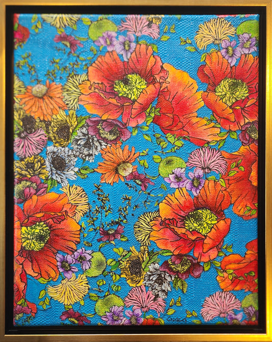 Petal Waltz - Acrylic on Lace