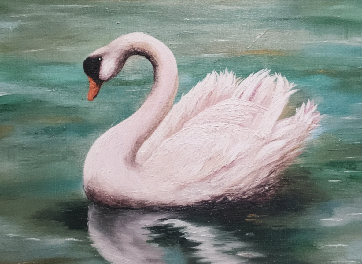 Majestic Swan Folded Tent Card