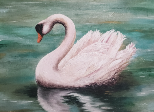 Majestic Swan Folded Tent Card