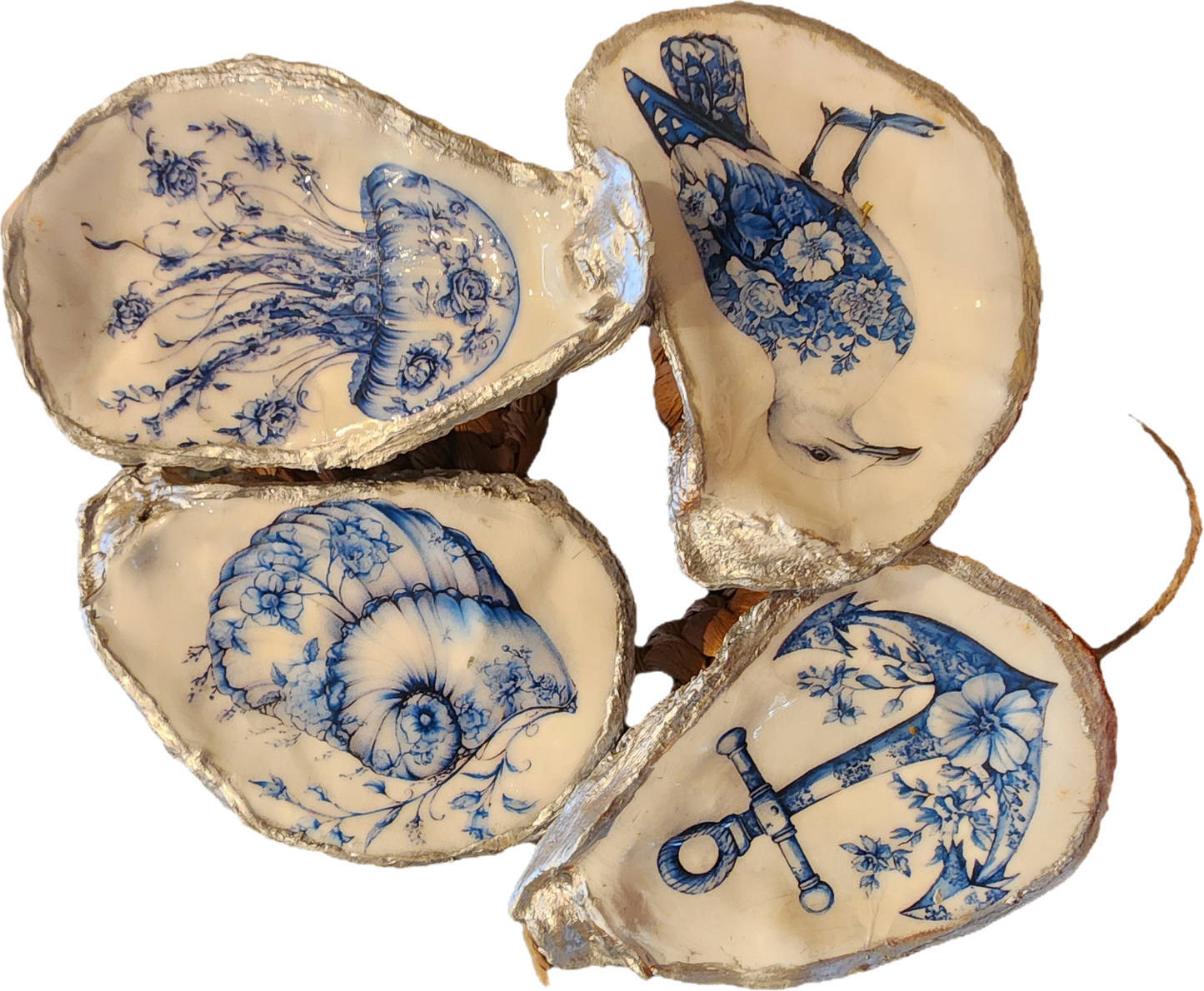 Oyster Shell Napkin Ring Sets