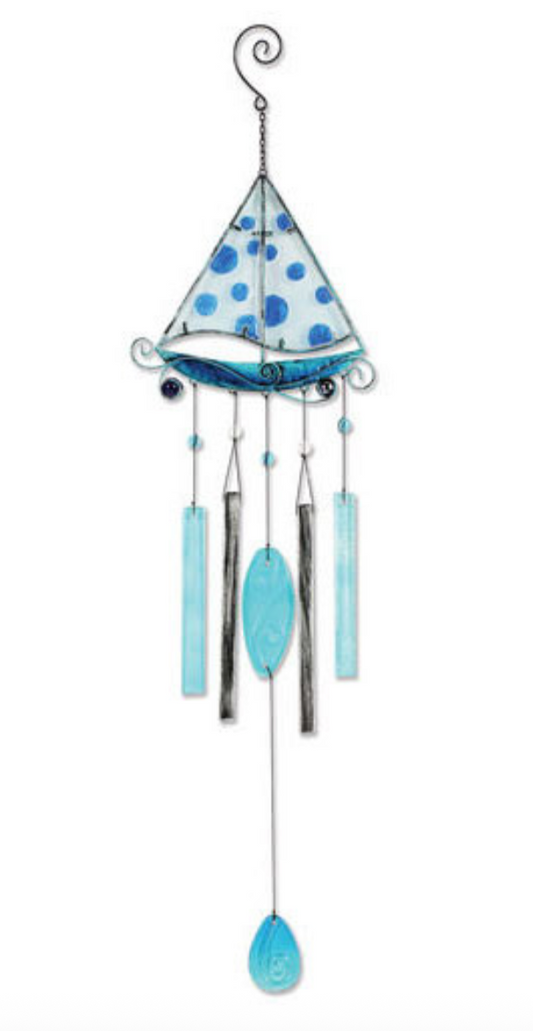 Sailboat Metal & Glass Wind Chime