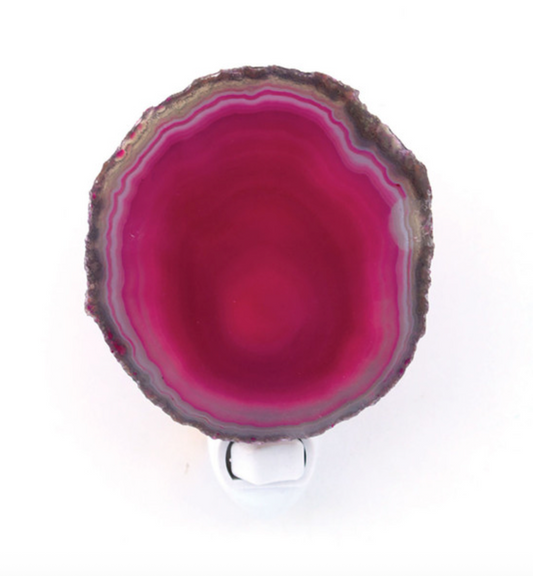 Pink Agate Slice Hand-crafted Night Light