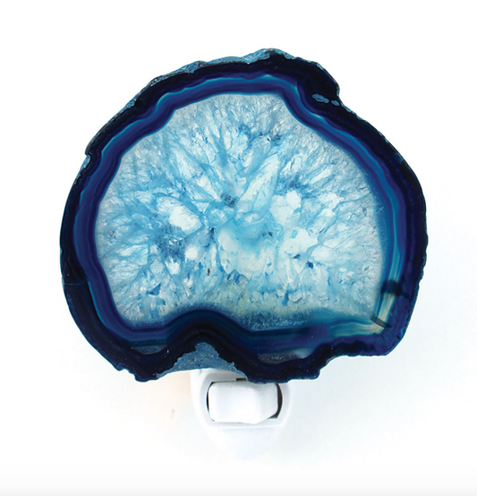Large Blue Agate Slice Hand-Crafted Night Light