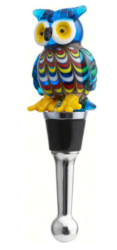 Glass Owl Wine Stopper
