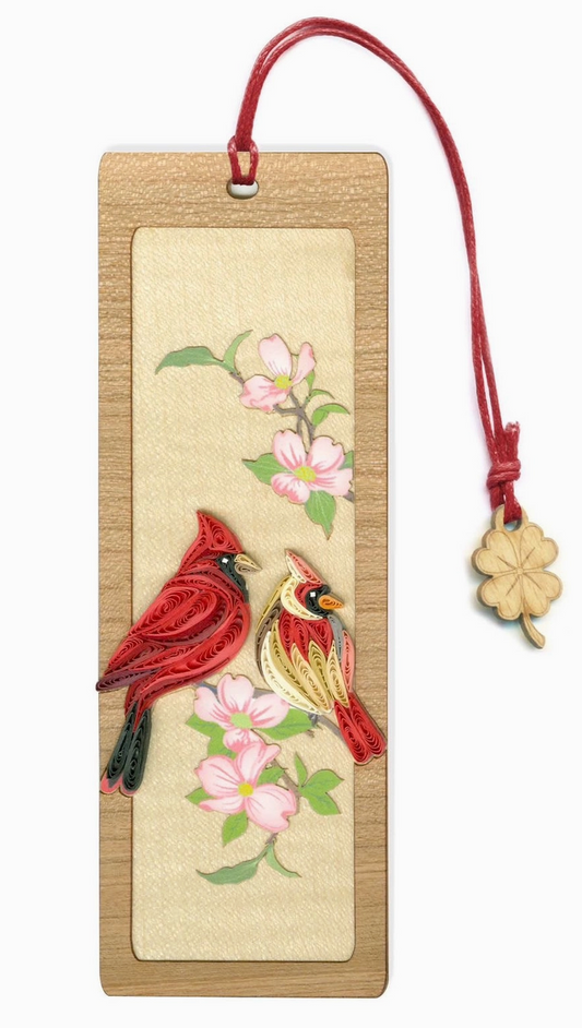 Quilled Male & Female Cardinals Bookmark