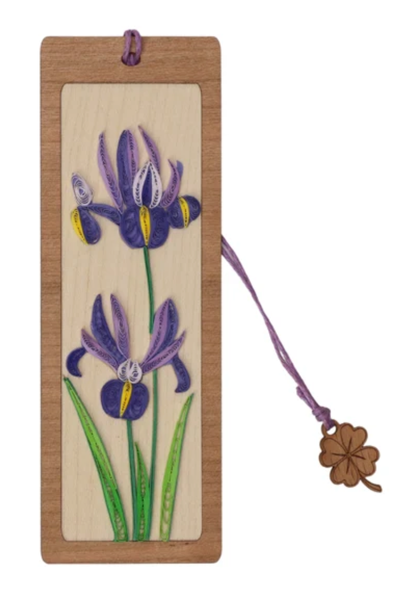 Quilled purple Irises Bookmark