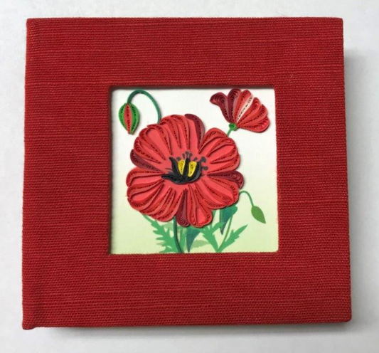 Hand Quilled Poppy Sticky Note Cover