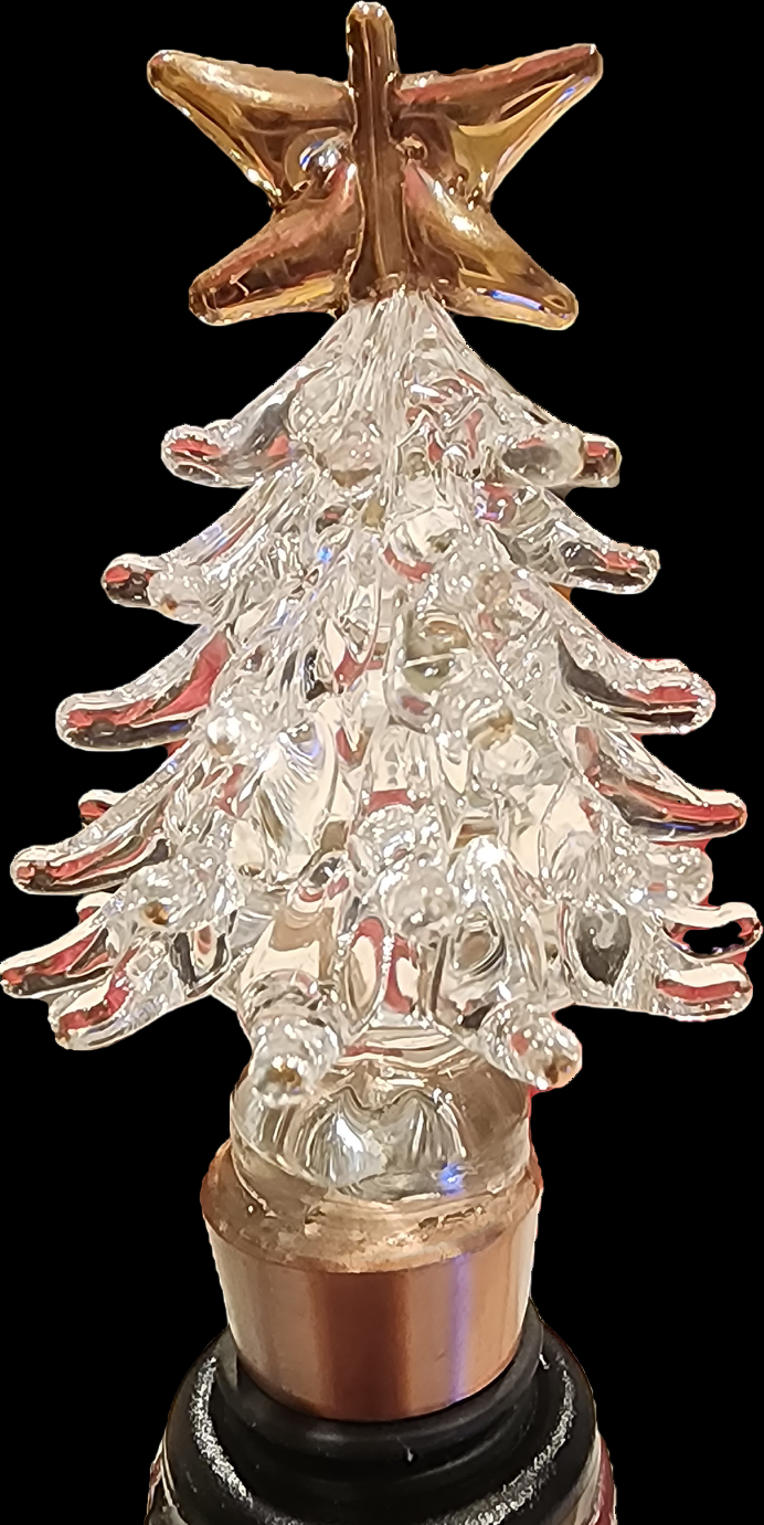Glass Christmas Tree Bottle Stopper