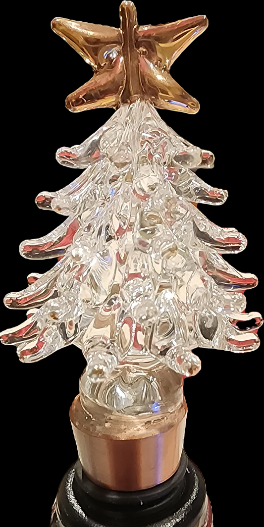 Glass Christmas Tree Bottle Stopper