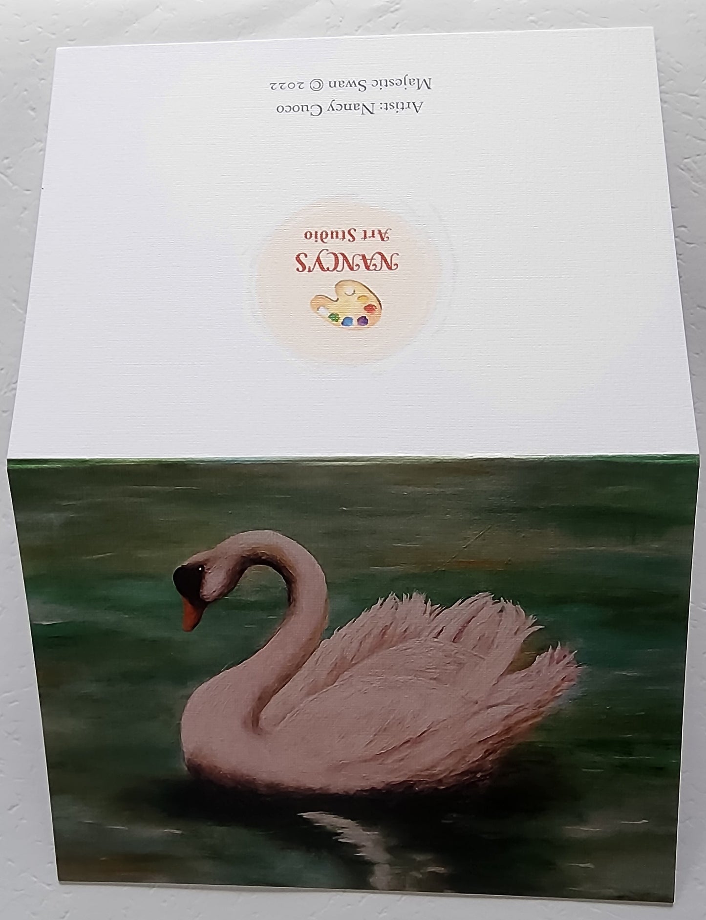 Majestic Swan Folded Tent Card