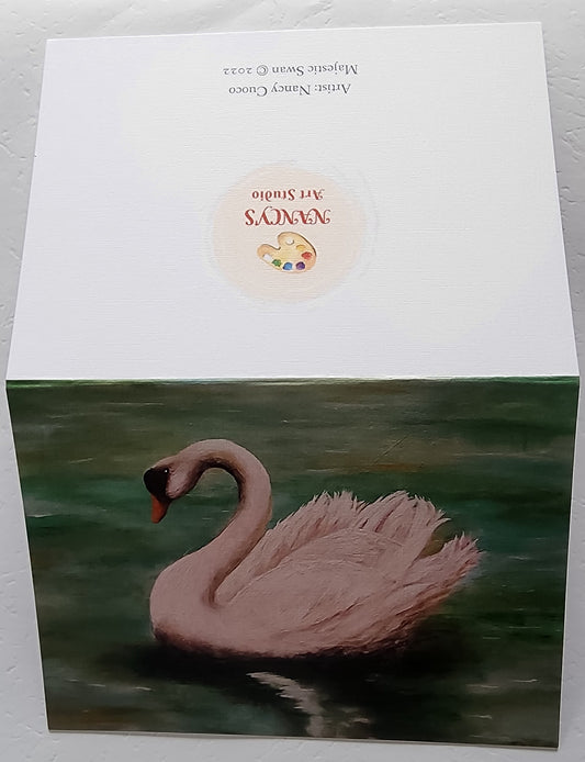 Majestic Swan Folded Tent Card