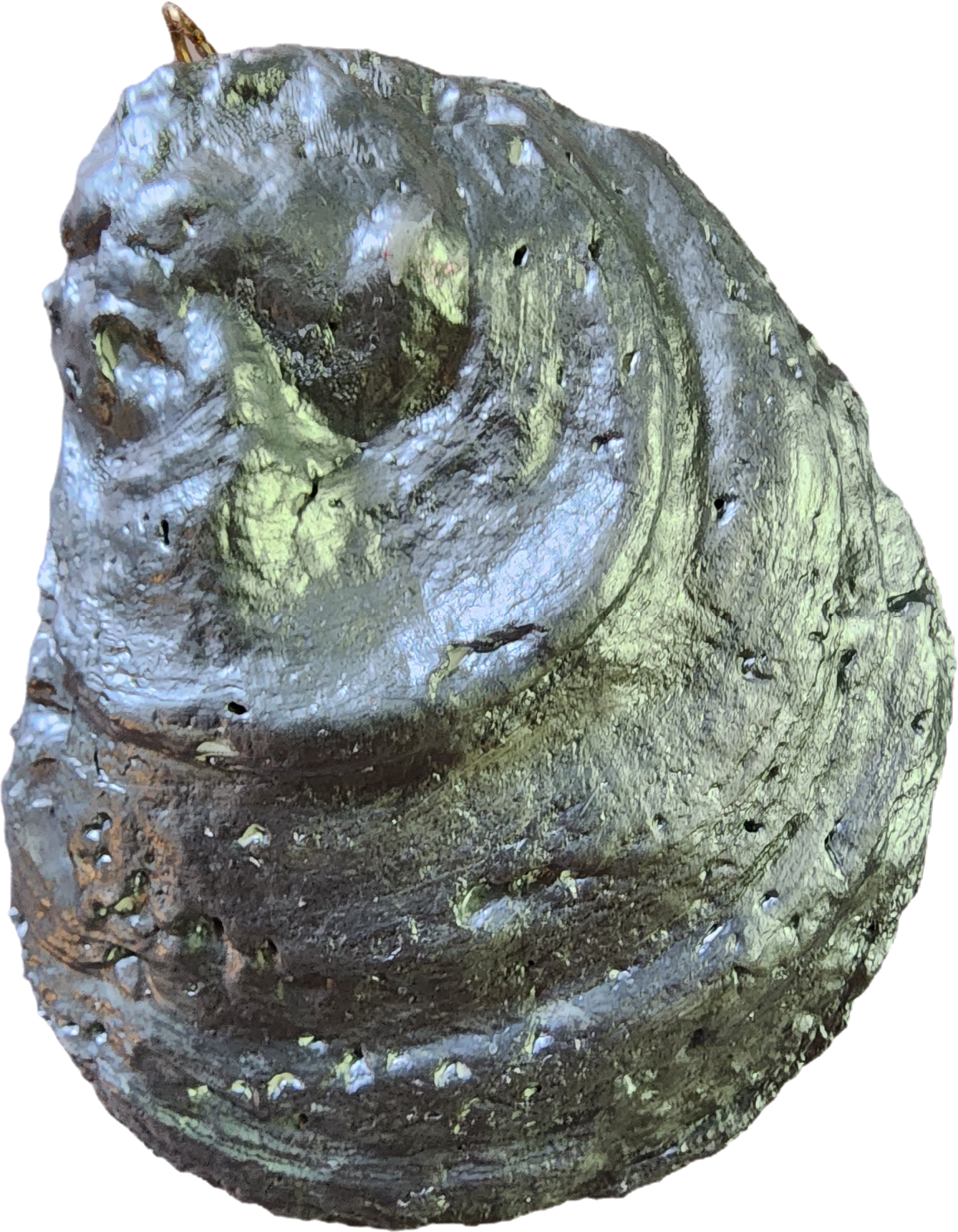 Santa and Snowman Oyster Shell Ornament - SOLD