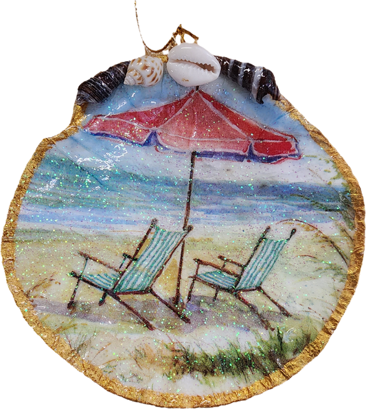 The Beach is Waiting clam shell ornament or trinket dish