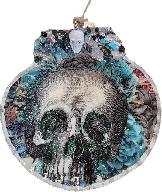 Skull with blue background