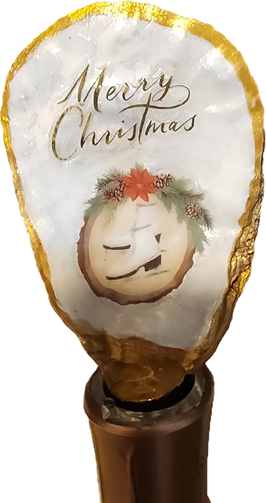 Christmas Skate Wine Bottle Stopper