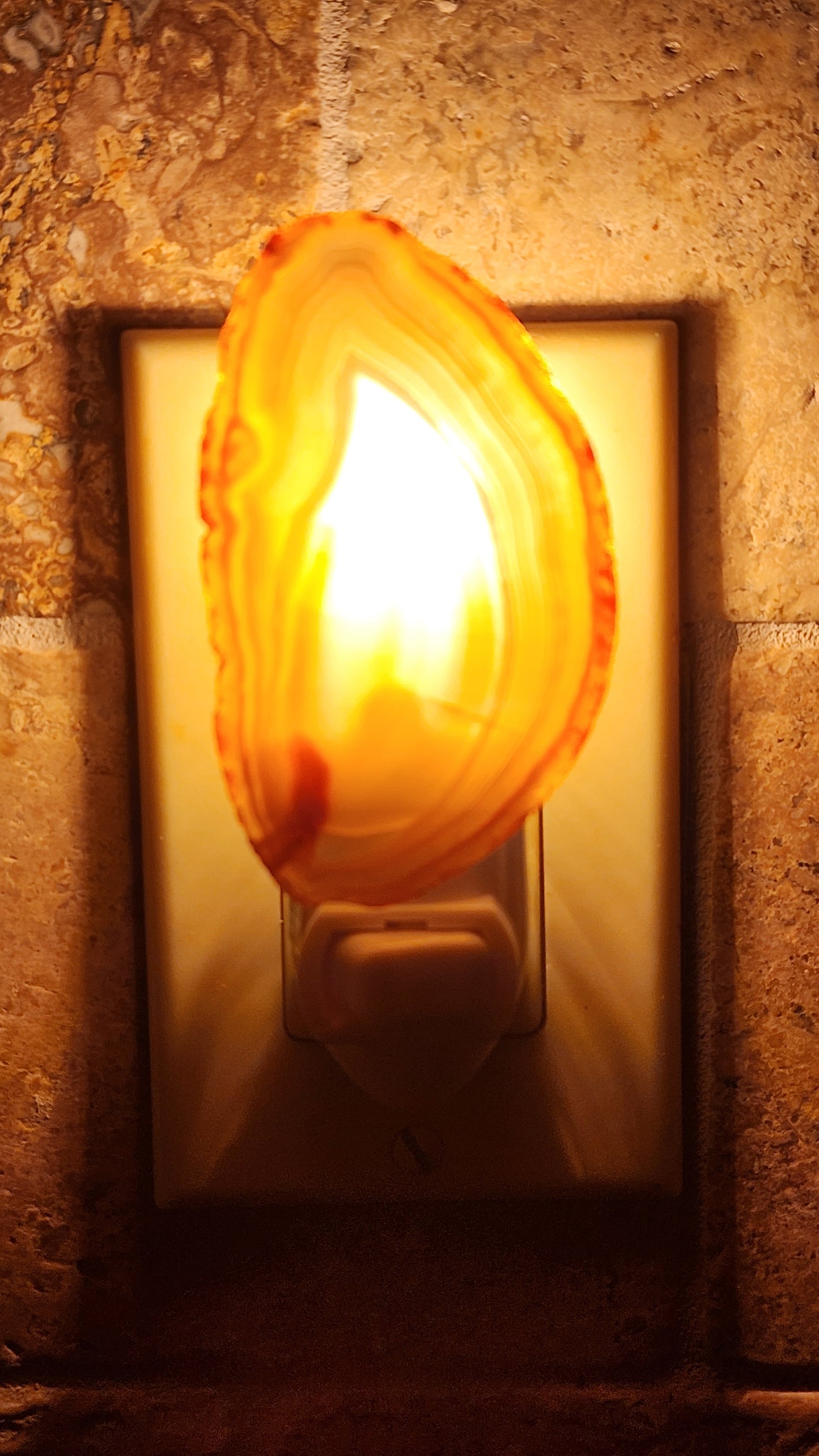 Natural Brown Agate Slice Night Light