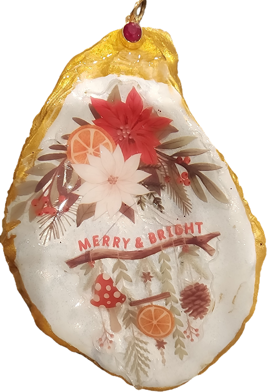 Merry & Bright Oyster Ornament