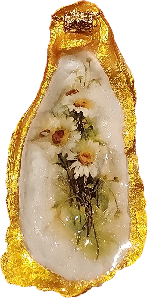 Daisy Patch Oyster Shell Ornament