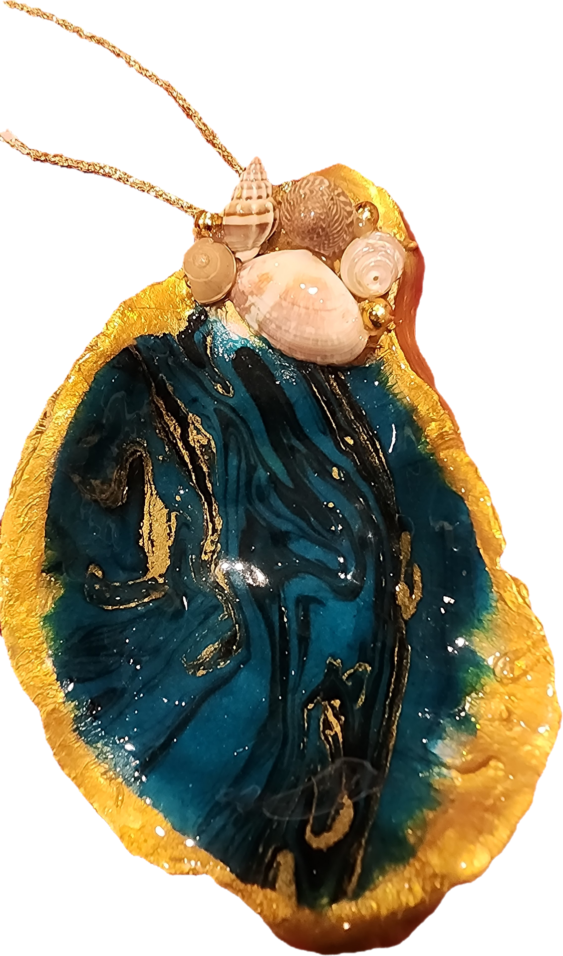 Black, Blue & Gold Swirl Ornament