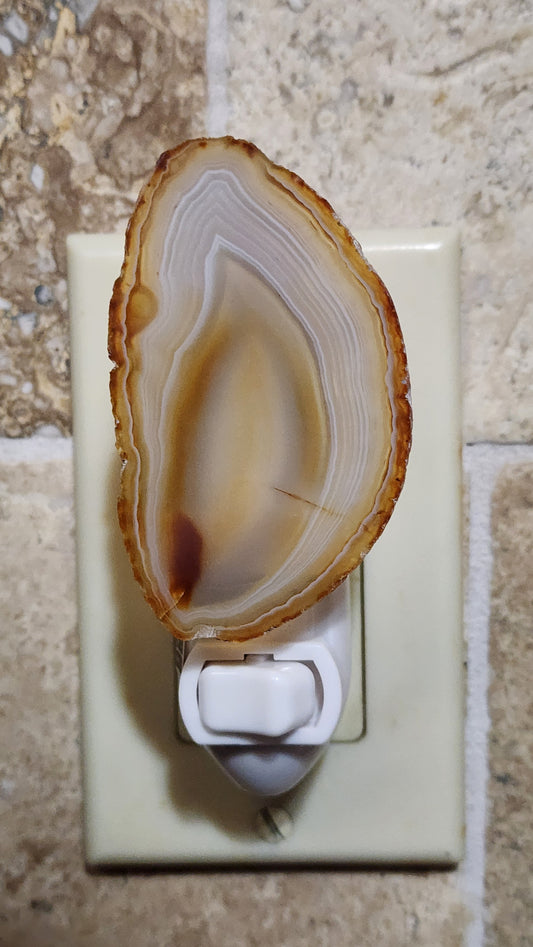 Natural Brown Agate Slice Night Light