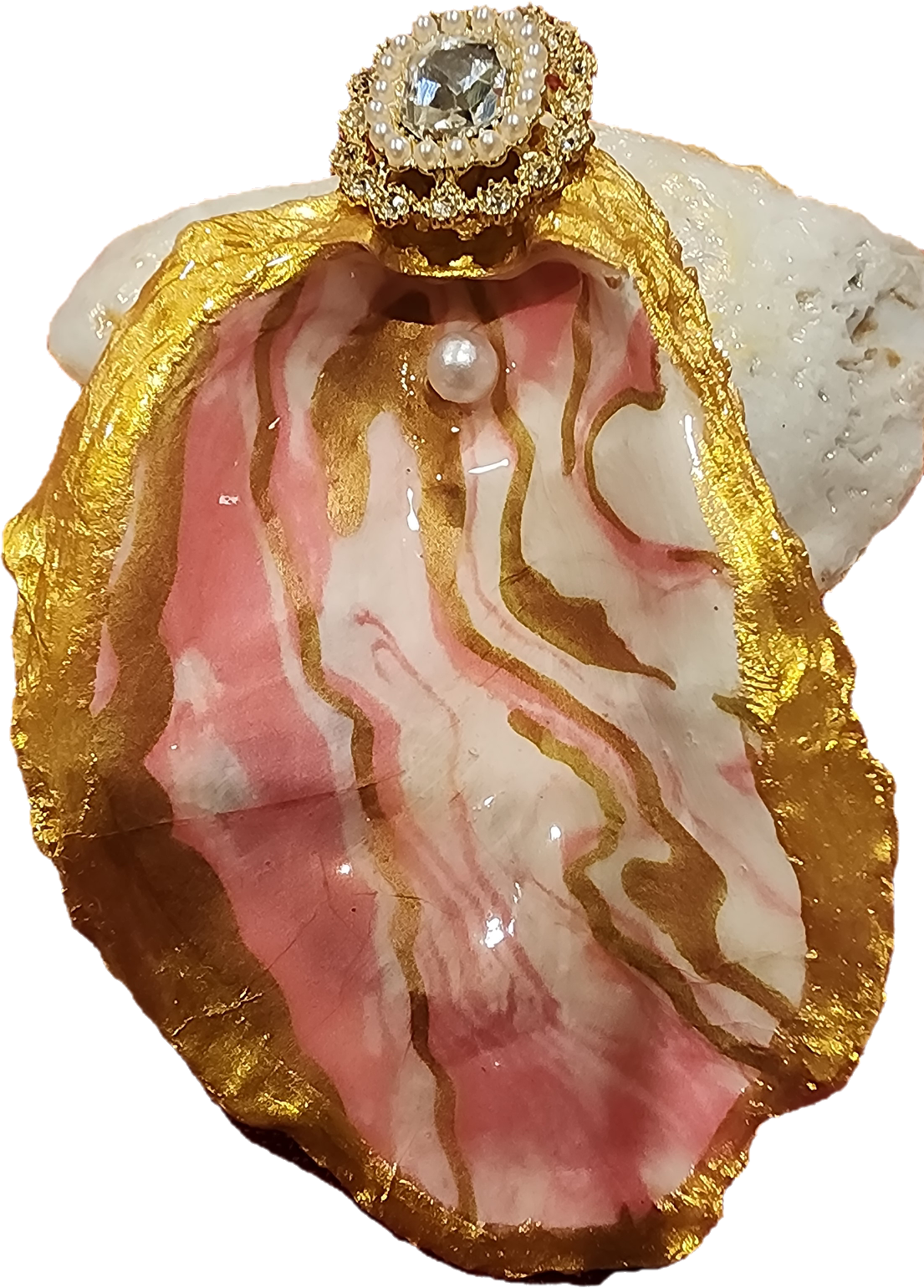 Pink, white & Gold Ornament