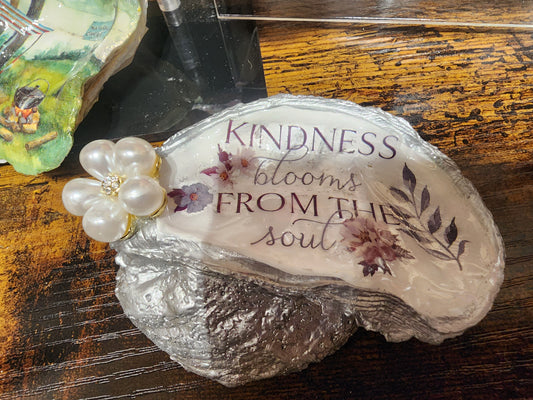 Kindness Blooms from the Soul double Oyster Shell