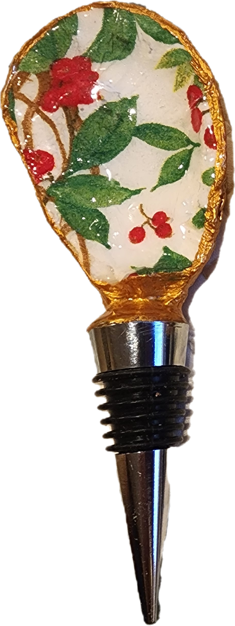 Christmas Holly Wine Topper