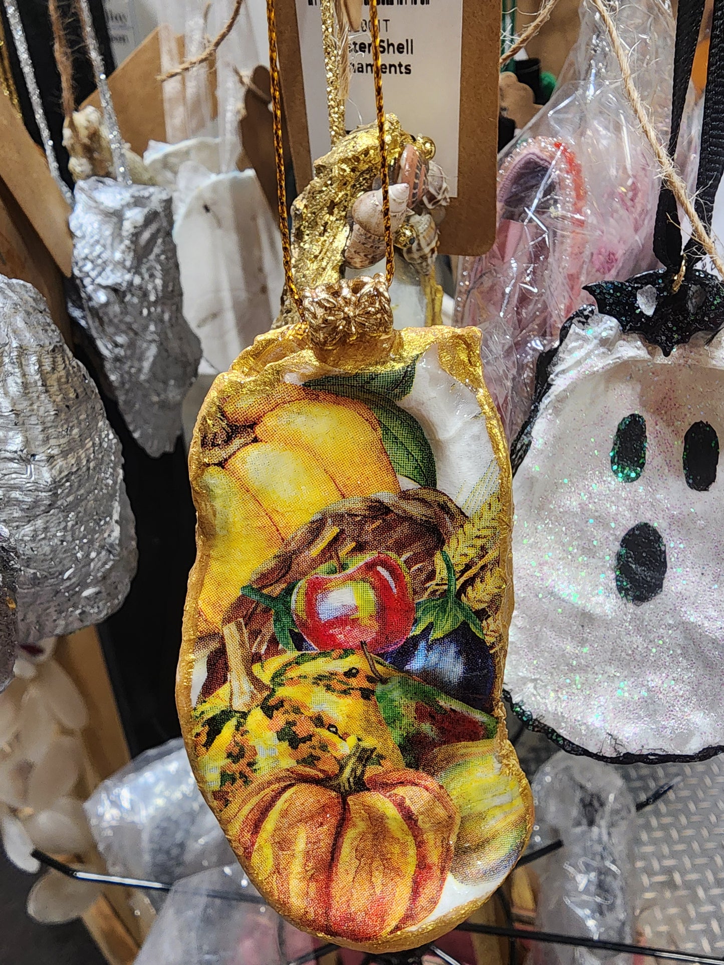 Pumpkin embelished with Shells Ornament