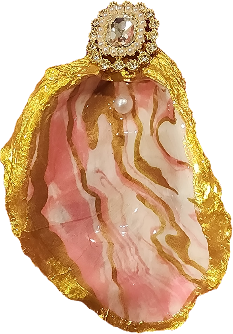 Pink, white & Gold Ornament