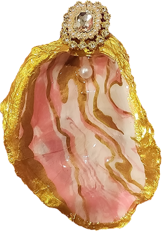 Pink, white & Gold Ornament